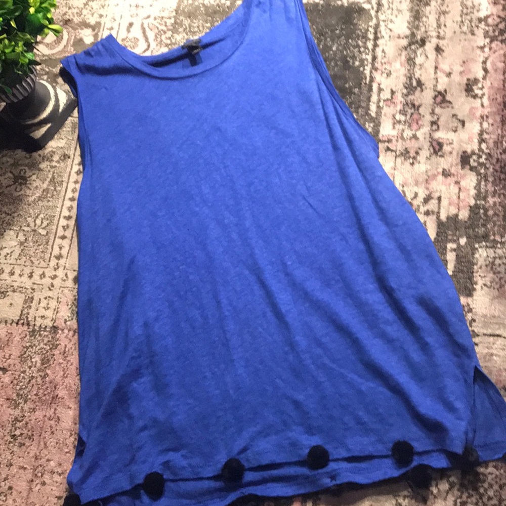 J.Crew 100% Linen tank top with Pom Pom’s